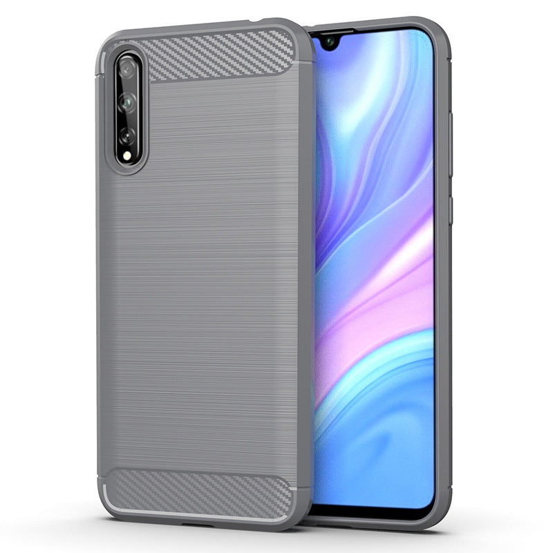 Brushed fibre de carbone modèle silicone coque souple