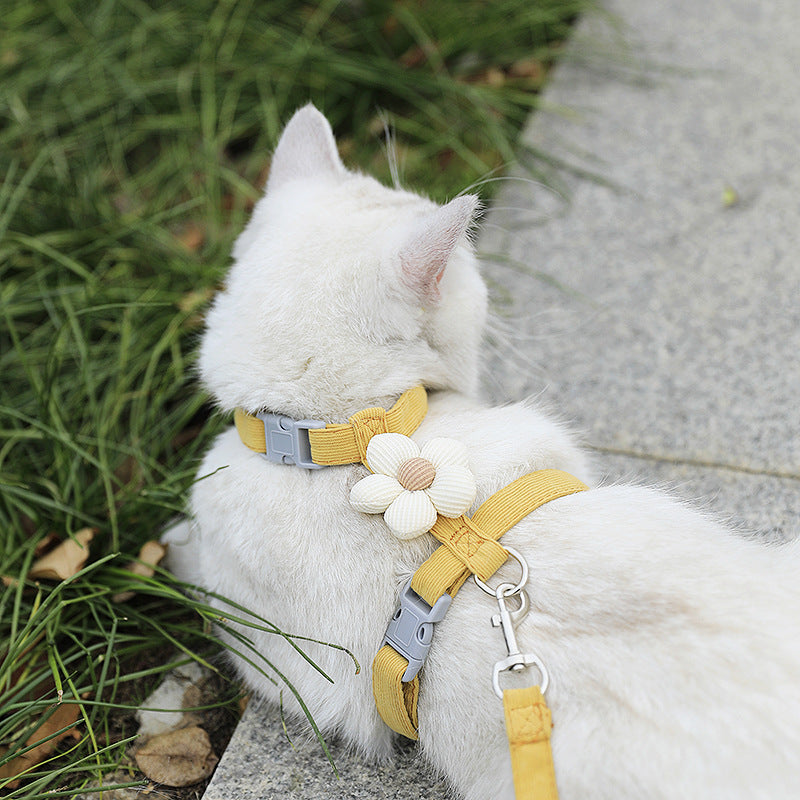 Cat Cartoon Leash Pour l'extérieur avec Ajusteur en forme de I pour prévenir l'évasion