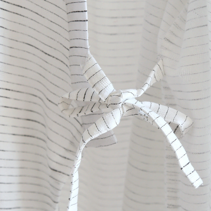 Été Jacquard Gauze coton Kimono mince maison peignoir simple