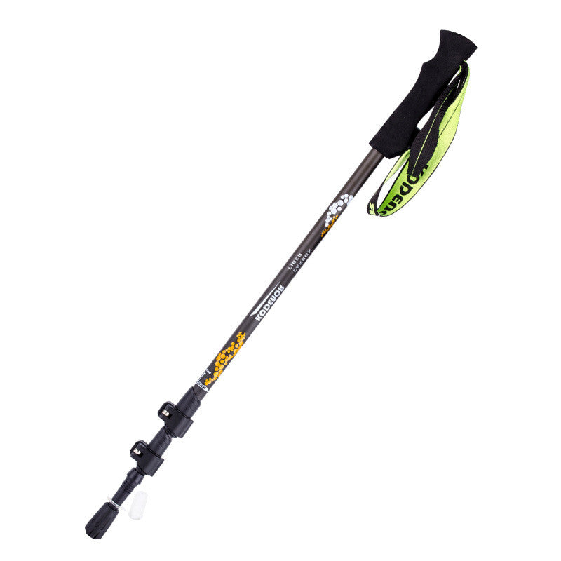 Barre de trekking pliante à trois sections télescopiques en fibre de carbone
