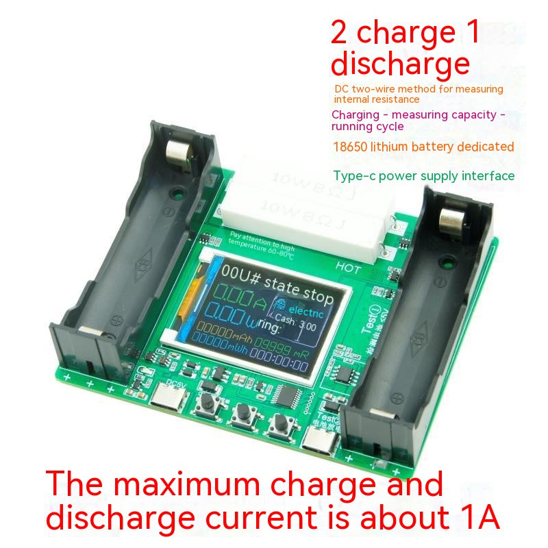 18650 Batterie lithium LCD Capacité d'affichage Testeur de résistance interne