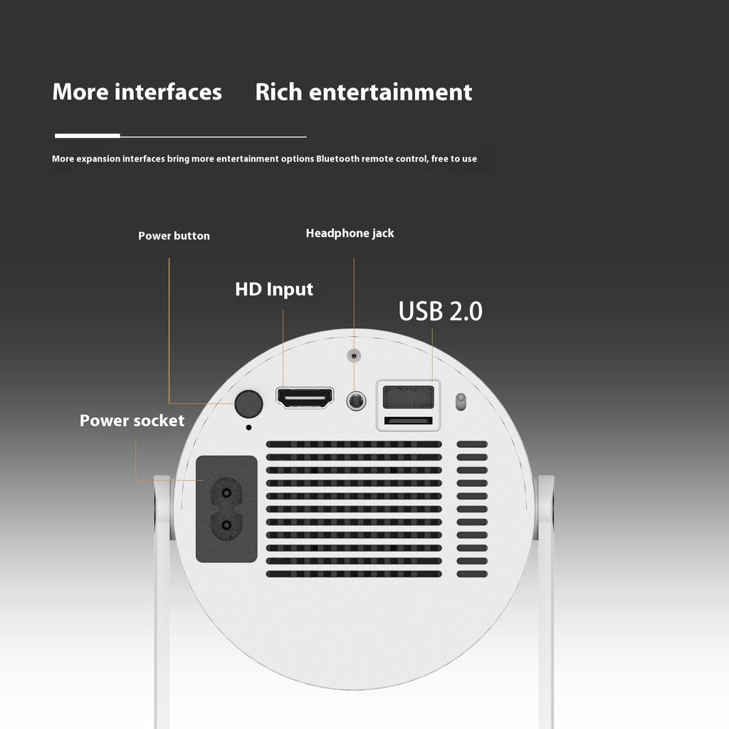 Projecteur portable Petit projecteur droit pour usage domestique 180 degrés Angle de projection Auto