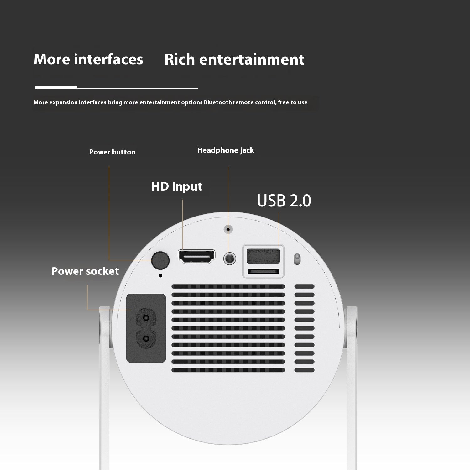 Projecteur portable Petit projecteur droit pour usage domestique 180 degrés Angle de projection Auto