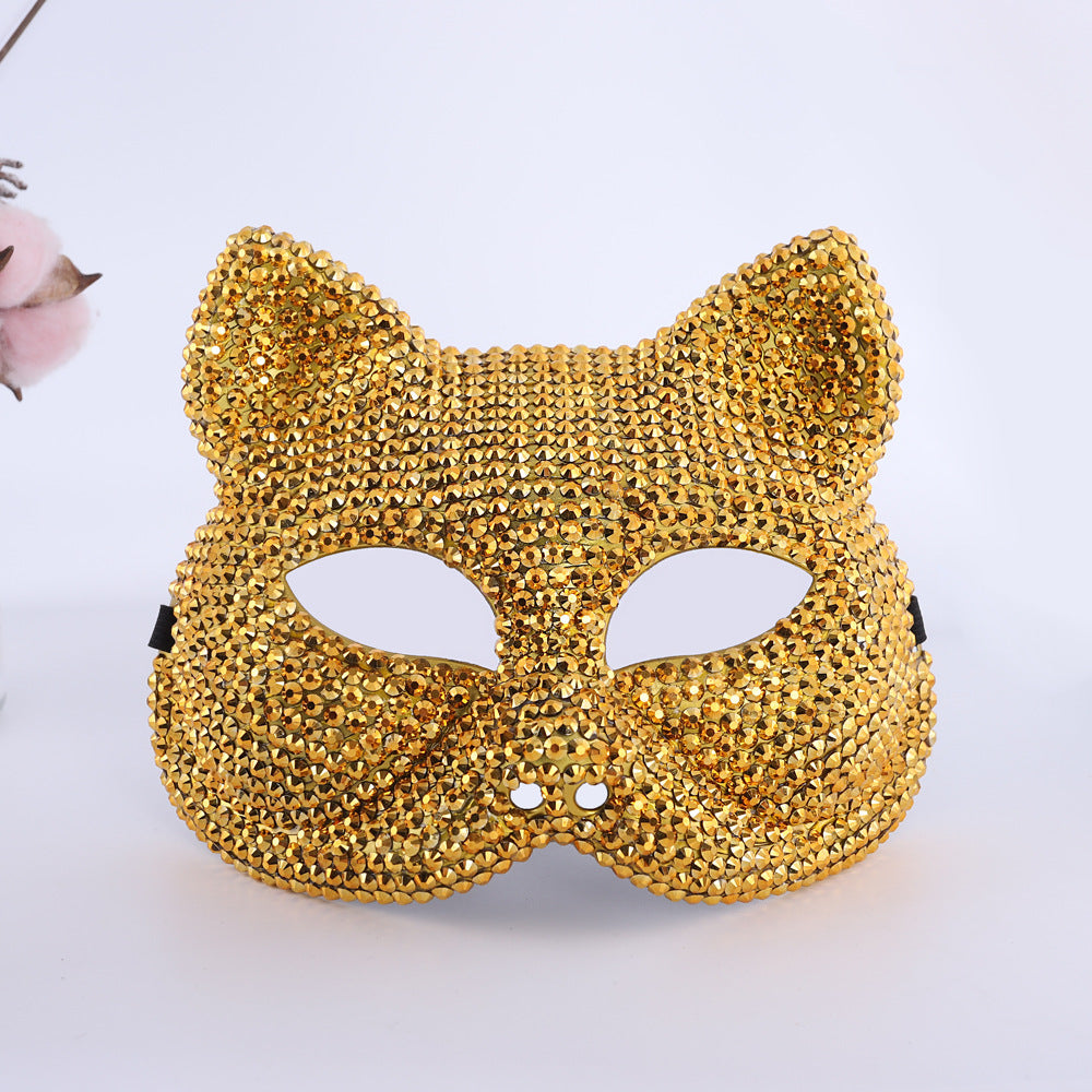 Masque de mode de la fête de bal d'Halloween incrusté de diamants