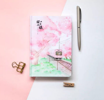 Papier Muco Notebook Notebook Sakura Flower Orbit AR Hardcover Student Handbook