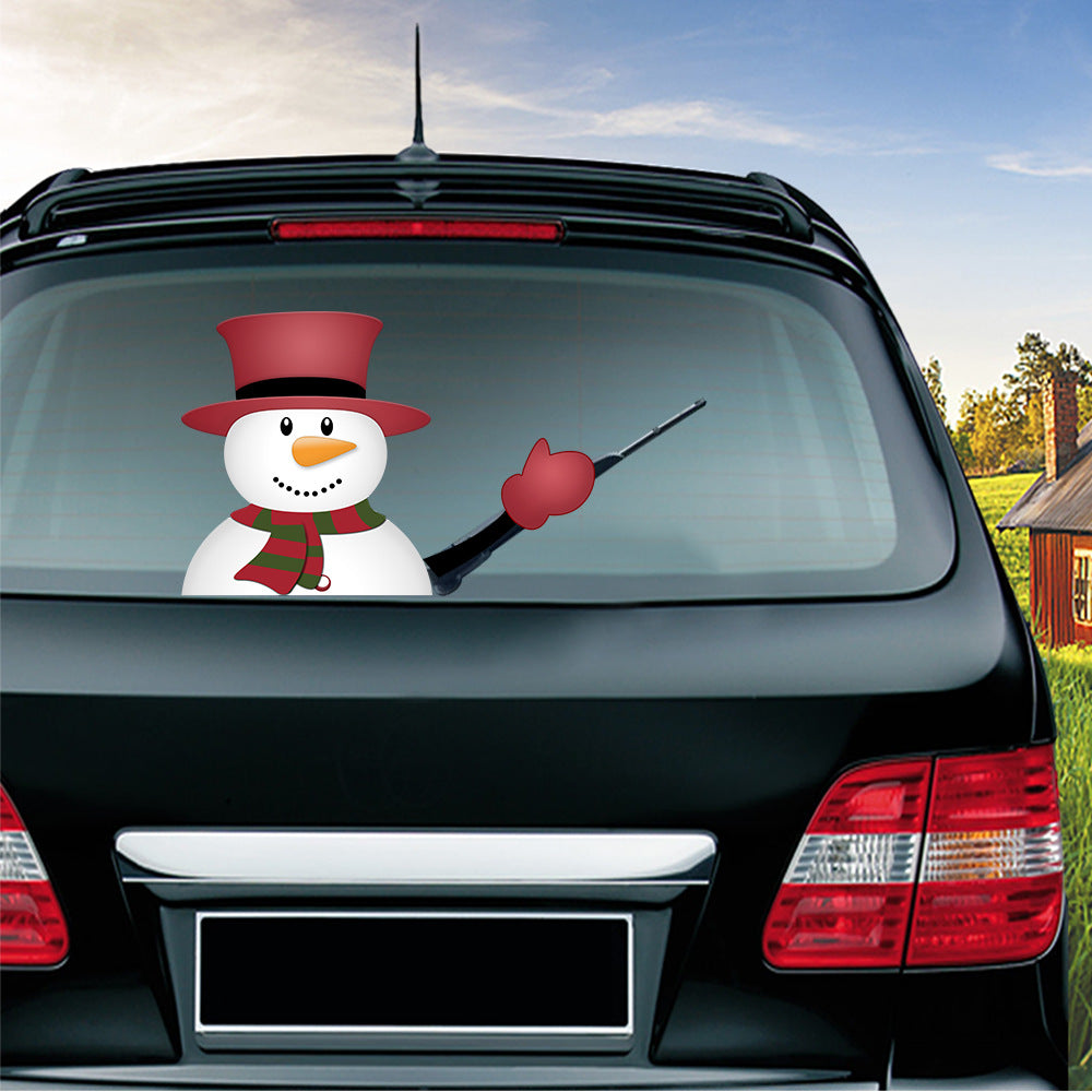 Populaire essuie-glace Santa Claus autocollant peut enlever la voiture arrière essuie-glace Sticker Car Sti