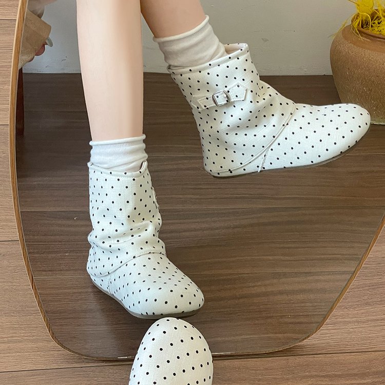 Bottes de slouch à rides vintage pour femmes