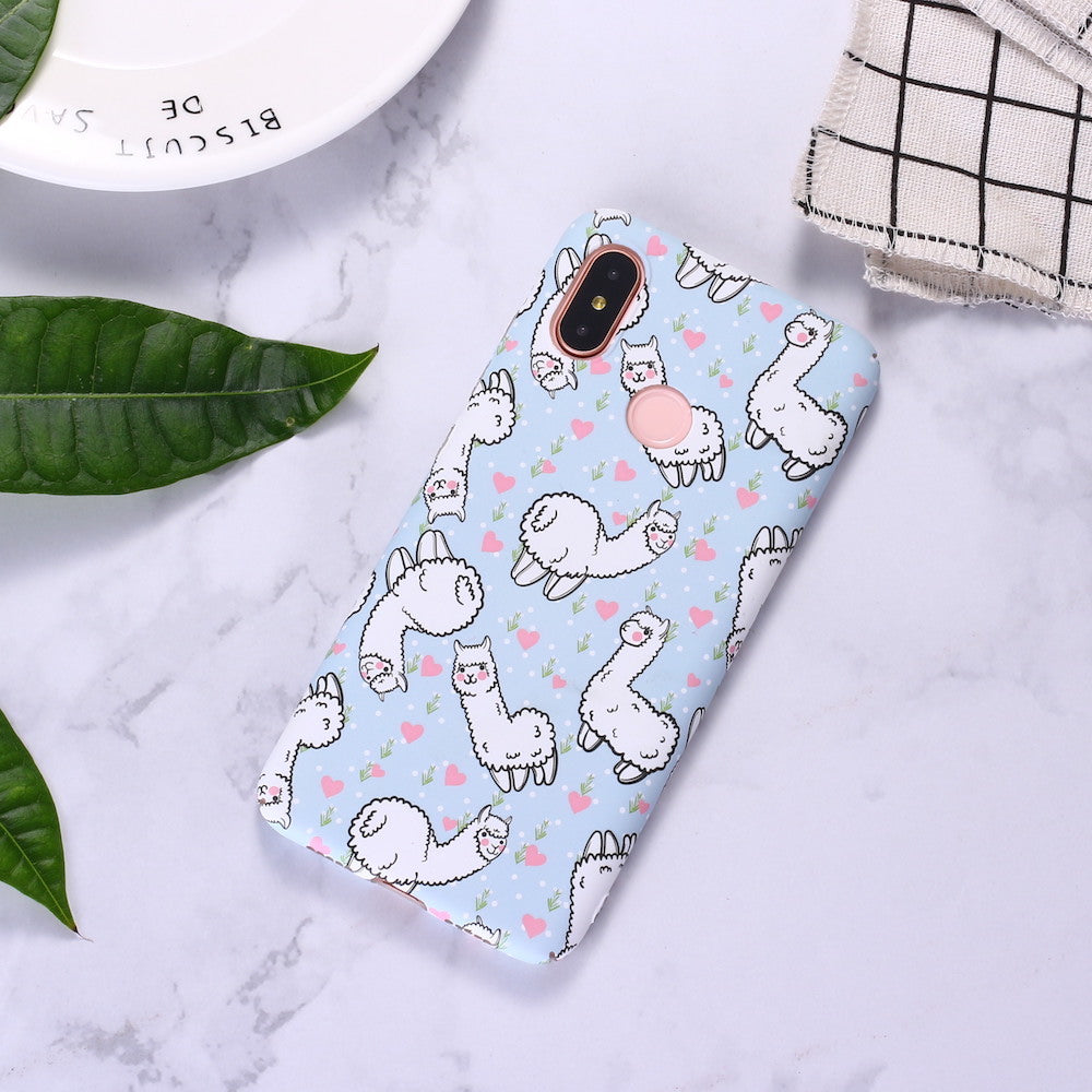 Cute Alpaca Sticker d'eau Étui téléphonique gelé