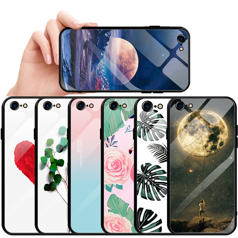 Verre trempé côté doux Tpu cas de téléphone peint