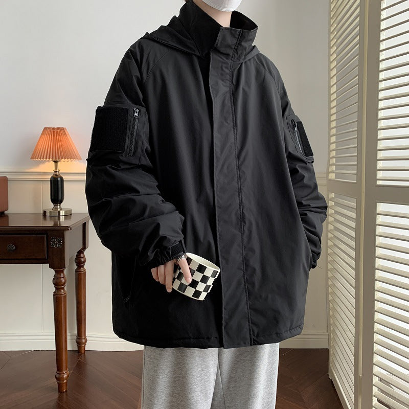 Veste velcro Shell Veste à trois en un manteau à capuche japonaise Veste de travail