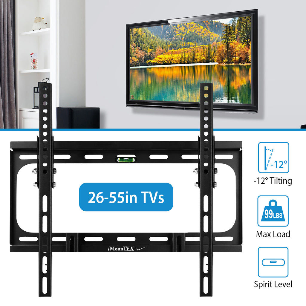 Support mural 1Pc TV Tilt Double bras Support TV VESA 400x400mm maximum pour les téléviseurs 26-55in