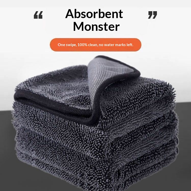 2pc Super absorbant épaissi microfibre lavage de voiture serviette de séchage Lint Free Streak Free Auto