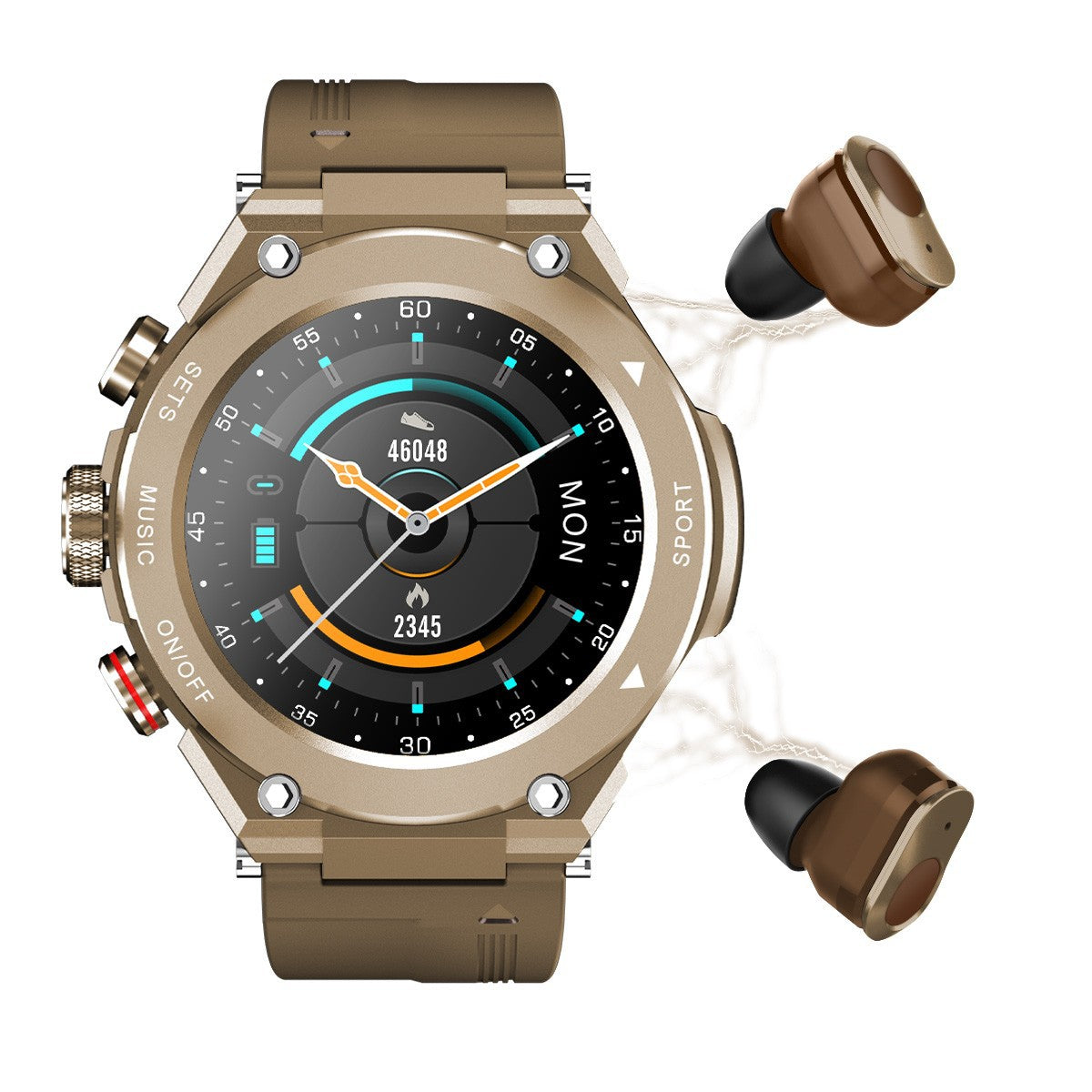 Smart Watch Casque Bluetooth Trois en un Call Music Heart Rate Sports Watch