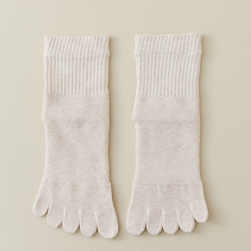 Chaussettes de coton à cinq orteils chaudes et épaisses doublées de molleton