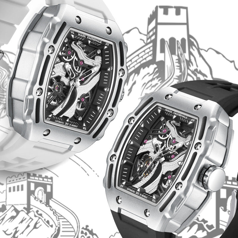 Fully automatic carved mechanical watch