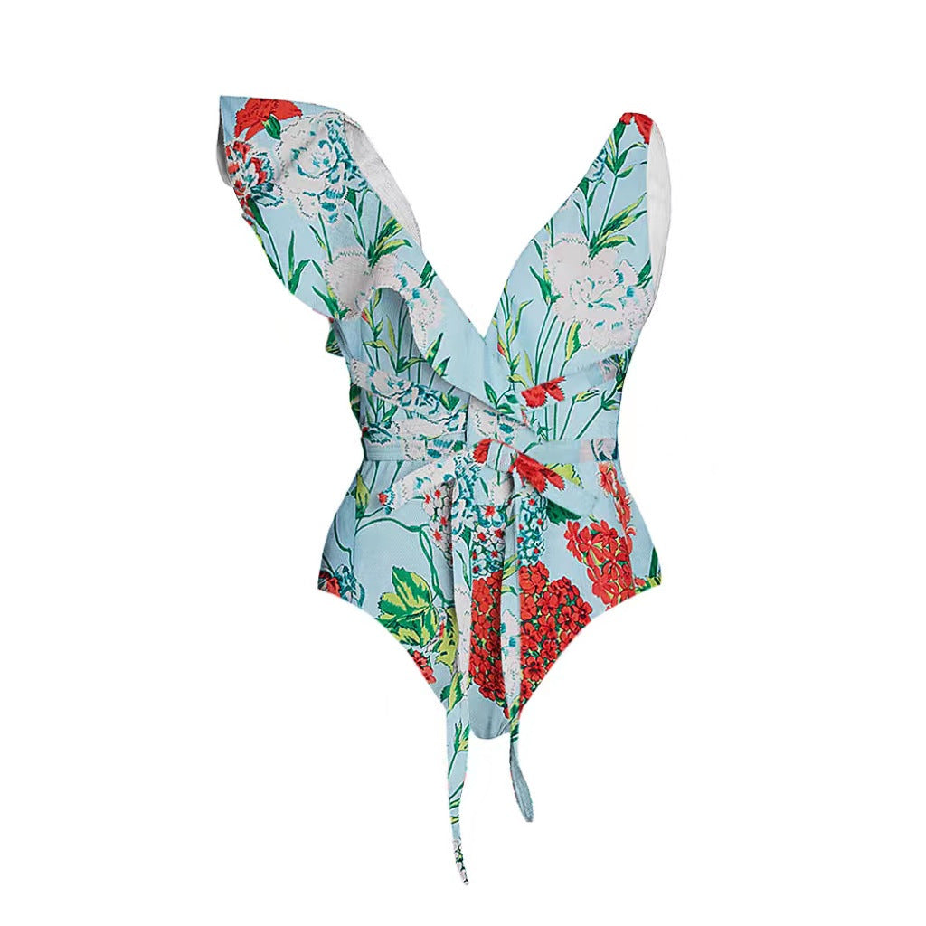 Maillot de bain rétro femme à imprimé fleuri