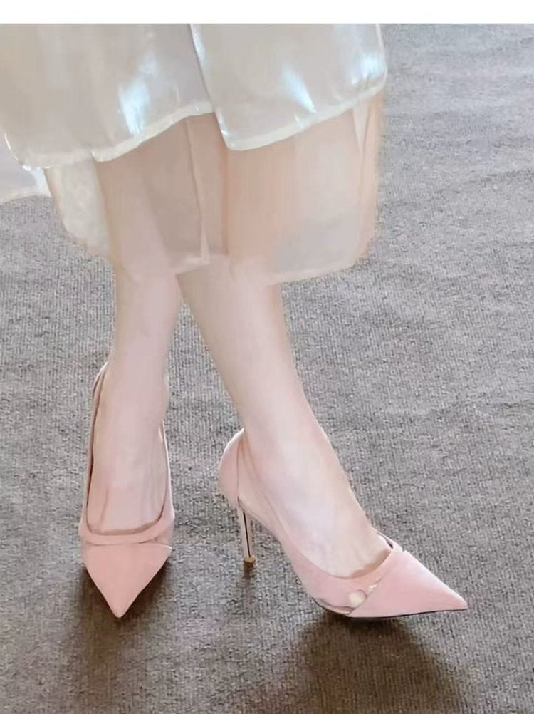 Femmes Pointedtoe LowCut Suede Talons hauts