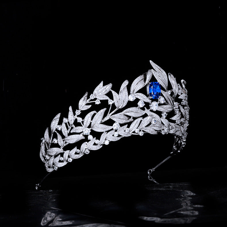 Sapphire Crown Cuivre Micro Inlay AAA Zircon Crown Coiffure de mariage
