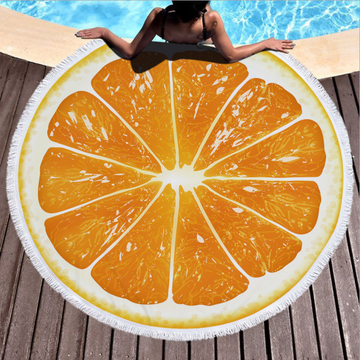 Tapis de plage rond de fruits