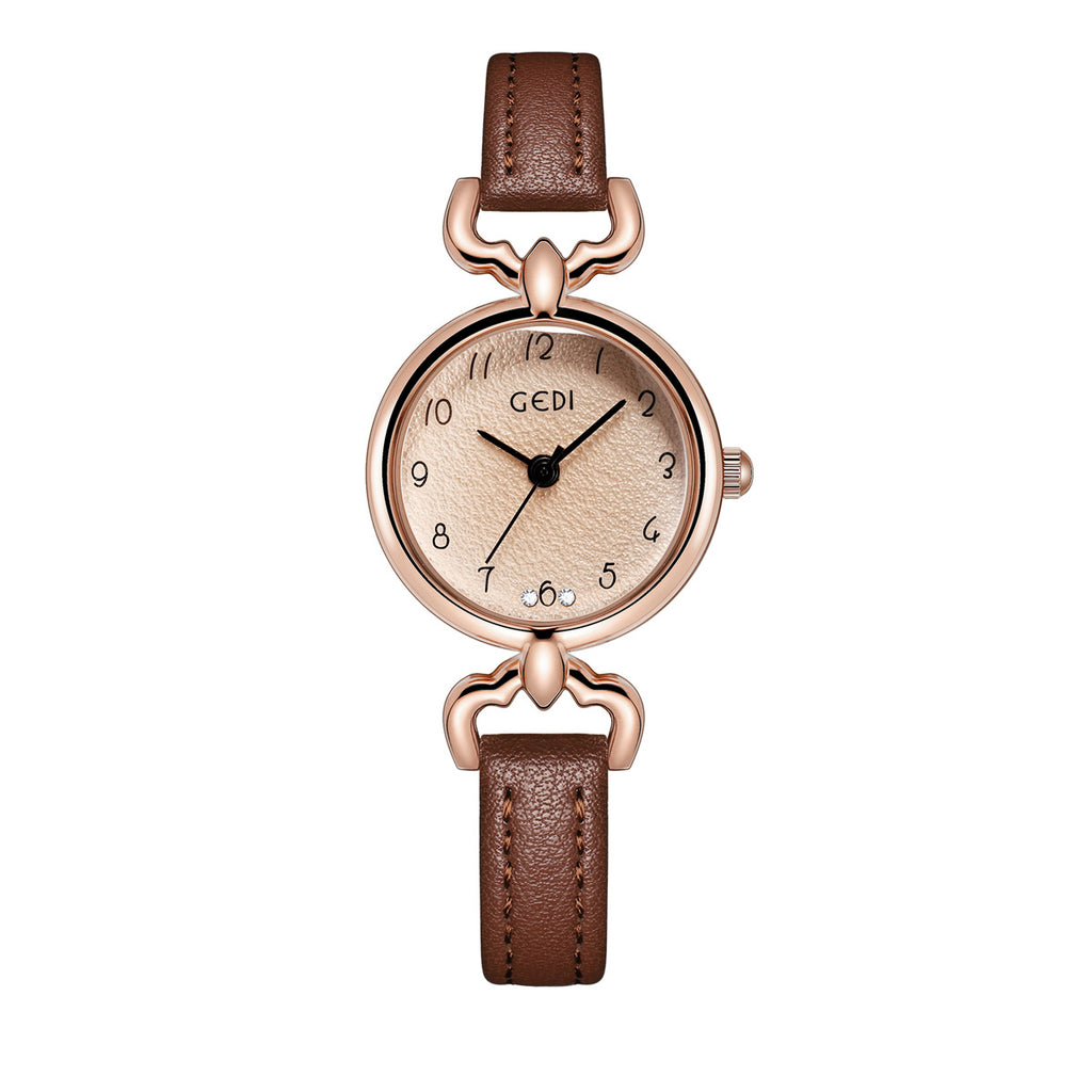 Slim Texturé Petite Cadran Montre femmes Quartz