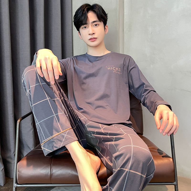 Manches longues homme Cotton Simple Loose Plus Taille Pajamas