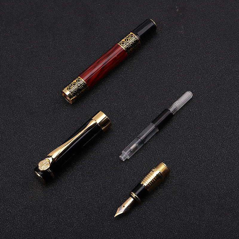 ImitationMahogany Stylo de fontaine en bois métallique