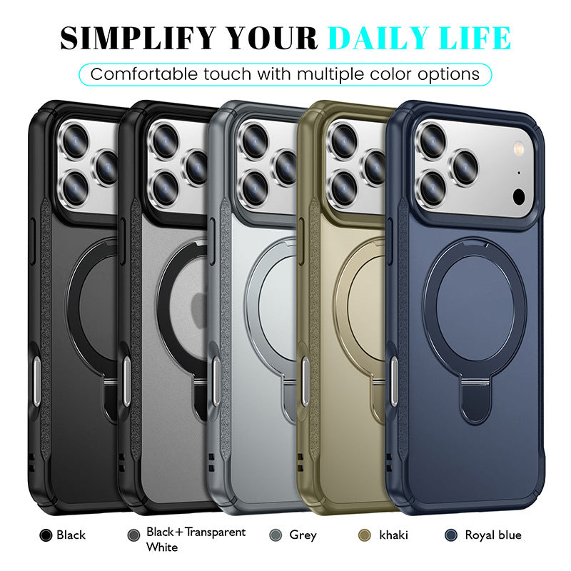 Bracket magnétique en métal Four-corner résistant à la chute PC de protection de haut de gamme Cover Phone Case