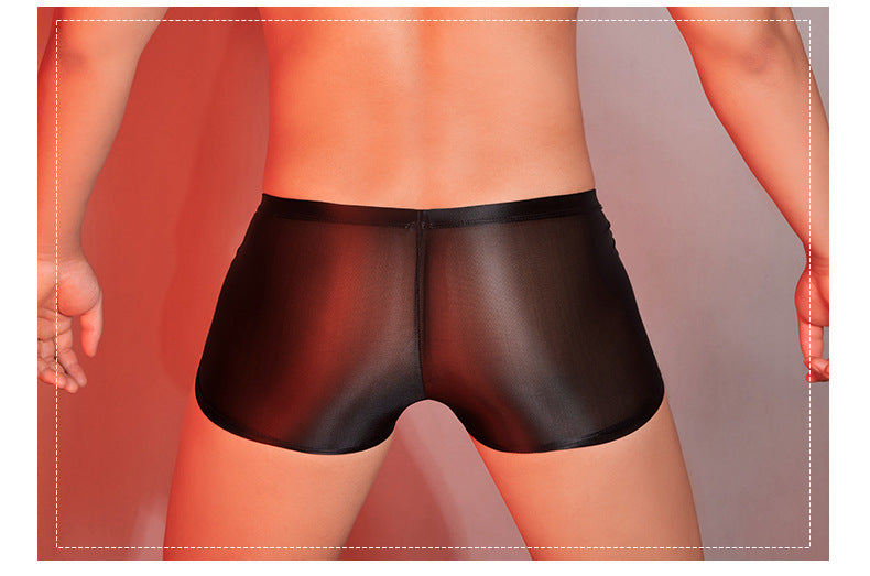 Huile Glossy U Convex Ultra-mince transparent homme confortable stretch Short