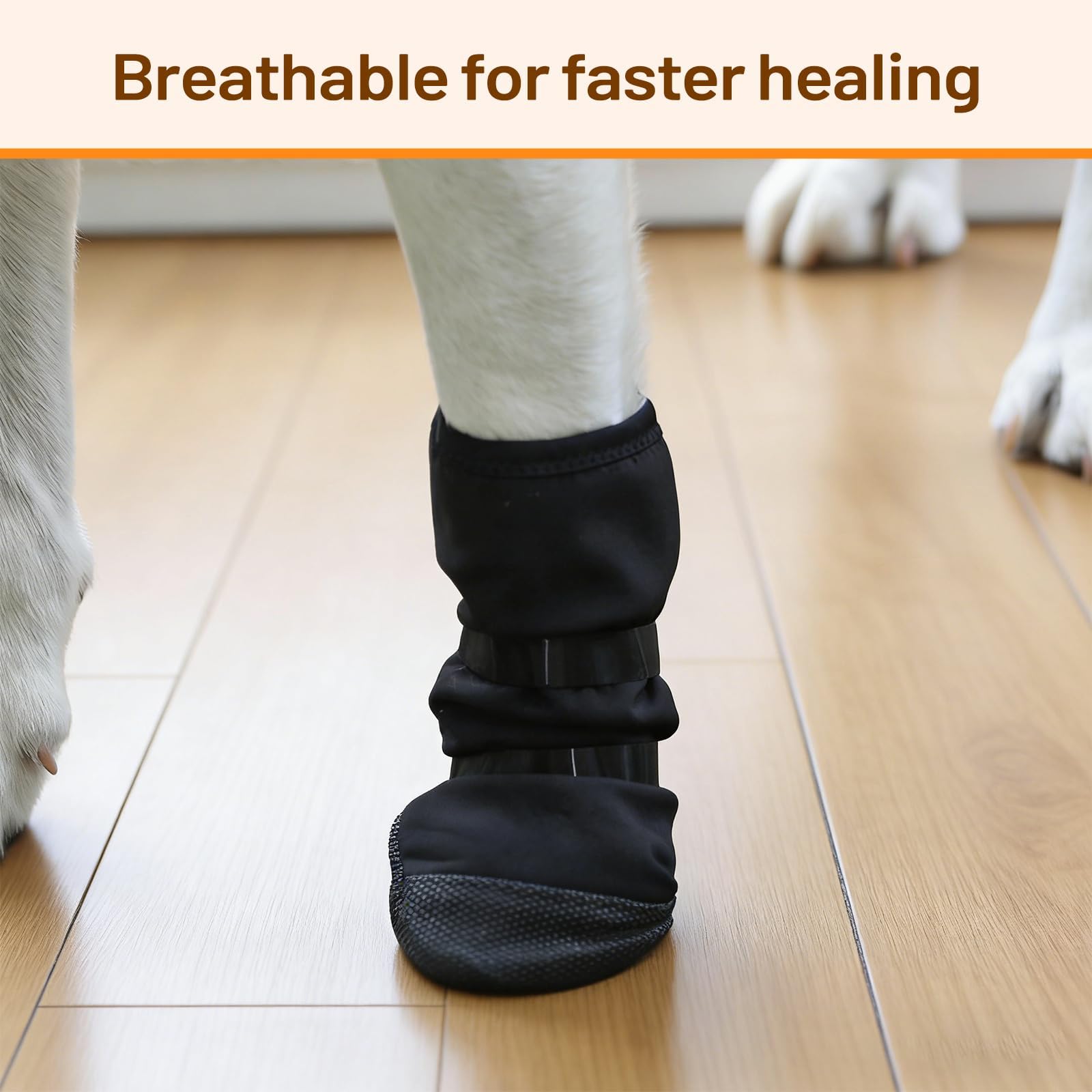 Botte de récupération de chien pour les pattes blessées - Chaussures de chien respirant avec semelle antidérapante et auto-adhesi