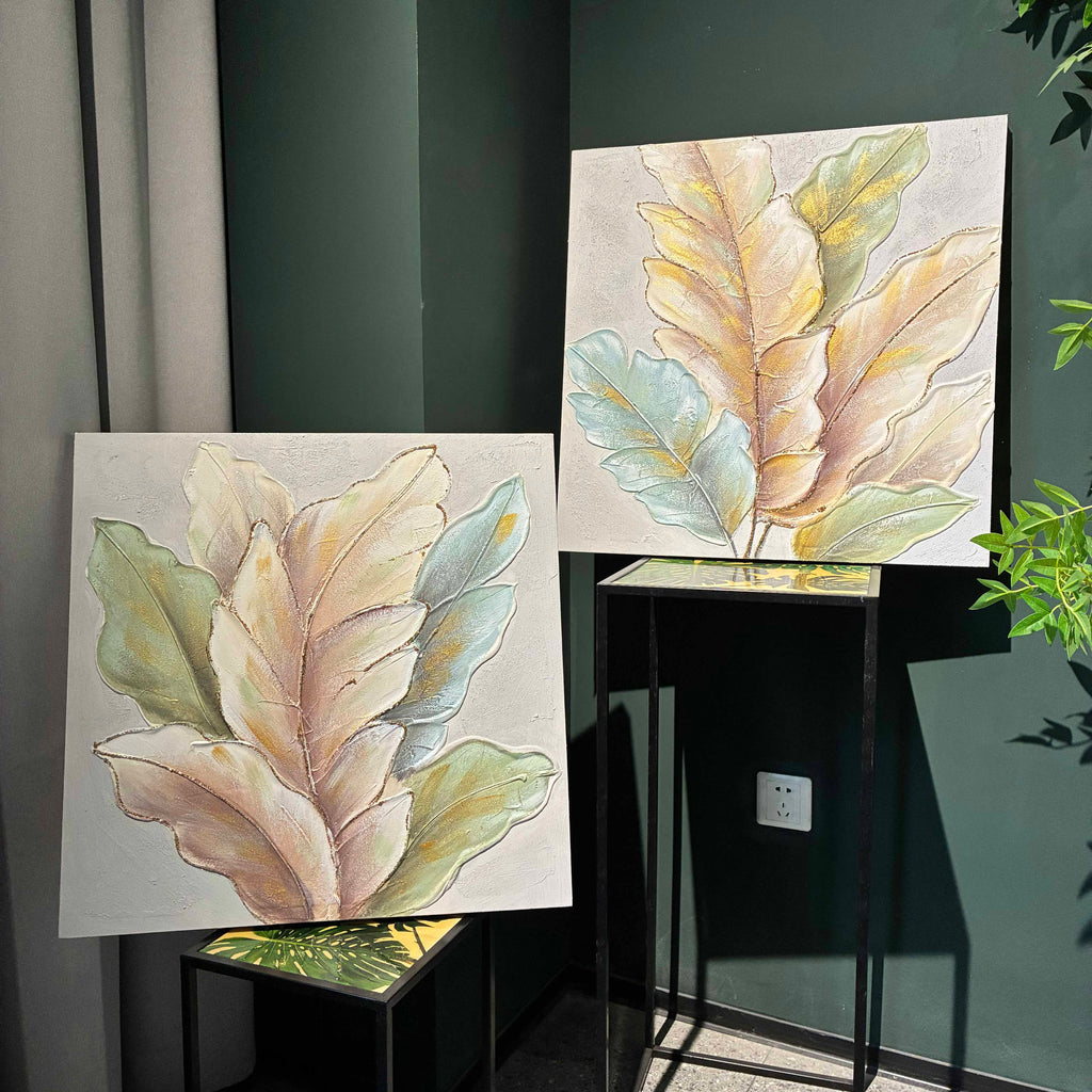 24x24 Ensemble de 2 Leaf Art Botanique