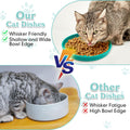 Silicone Cat Food Bowl Plats peu profonds Large Cats Bowls Kitty Plates Relief Whisker Fatigue