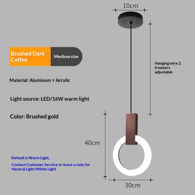 Lumière personnalisée de pendentif à tête unique pour la chambre principale