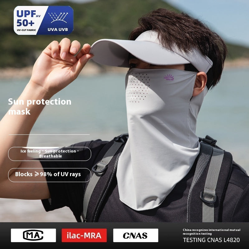 Masque du soleil Écharpe de soie de glace pleine face pour hommes
