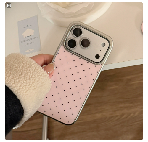 Magnetic Suction Bracket Phone Case Girls Heart-Shaped Electroplating