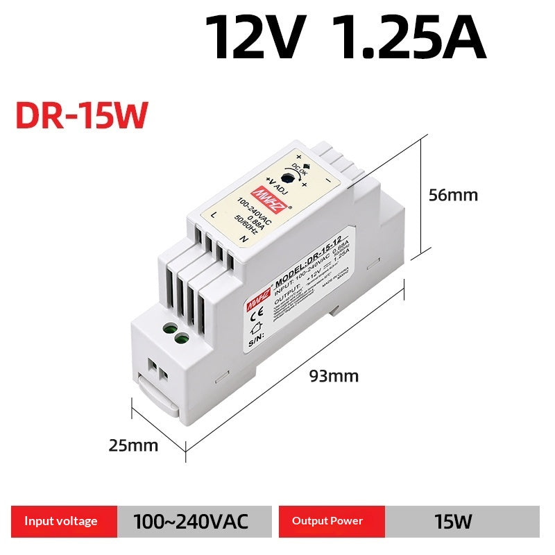 Alimentation de commutation à rail 24V DR-15W AC 220 à DC 5v12v24v Transformation industrielle