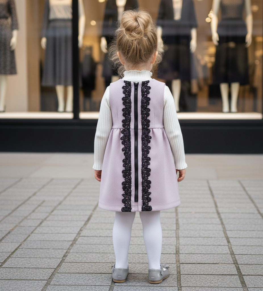 Filles Laine Vest Robe Bébé Poupée Mini Robe Enfants Vintage Printemps Outfit 2-9Y