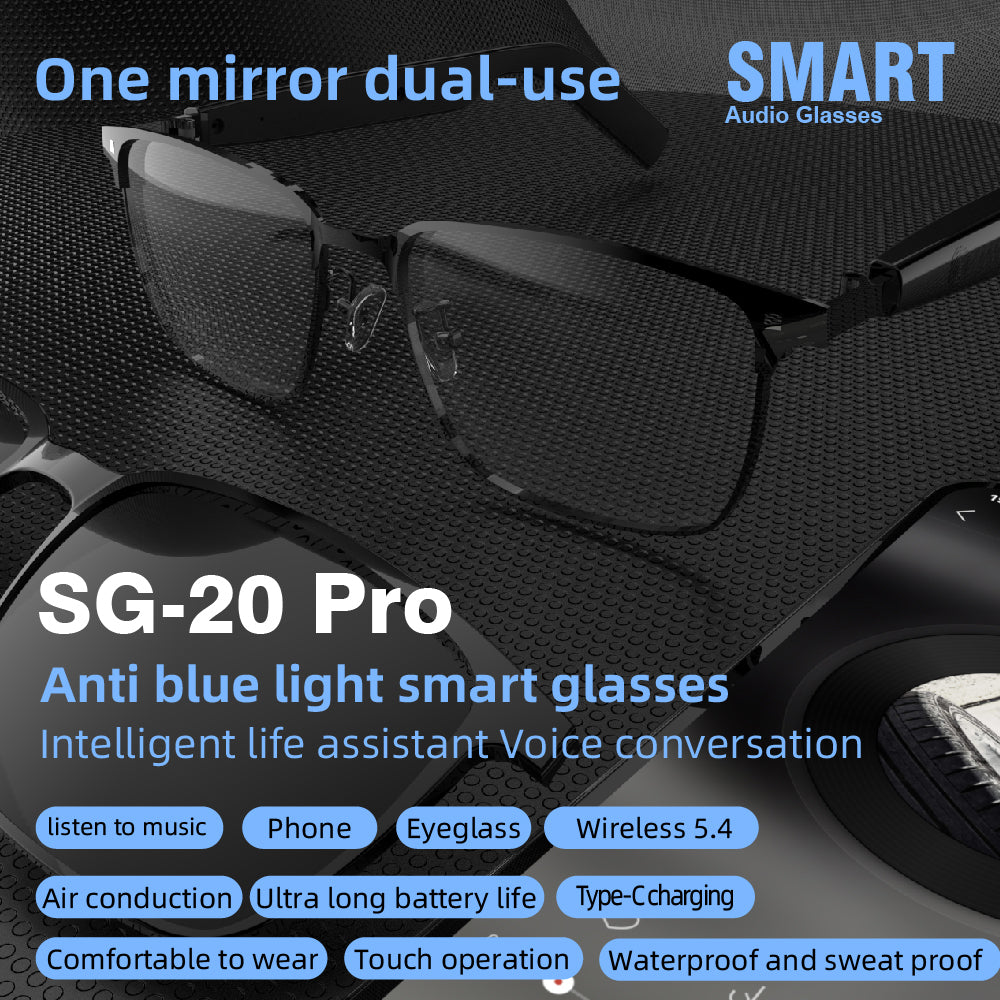 Smart Glass Smart Eyewear Étape dans le monde Verres résistants aux UV haute définition HIFI S