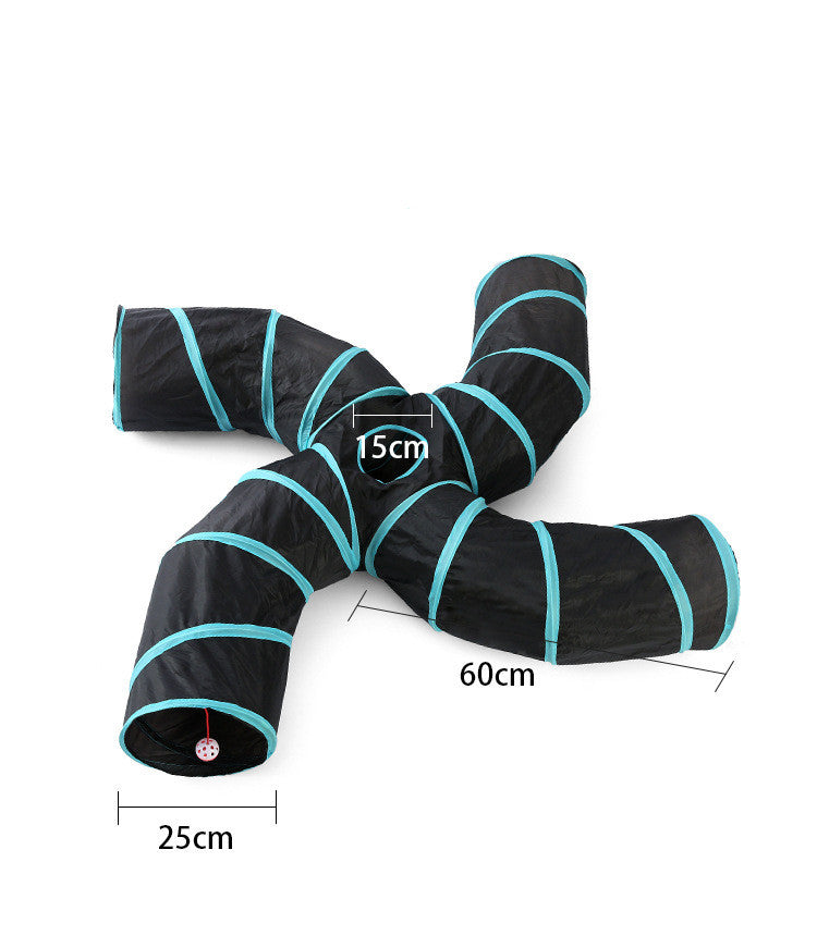 Jouet de chat animal Tente à quatre canaux en Tunnel Collapsible