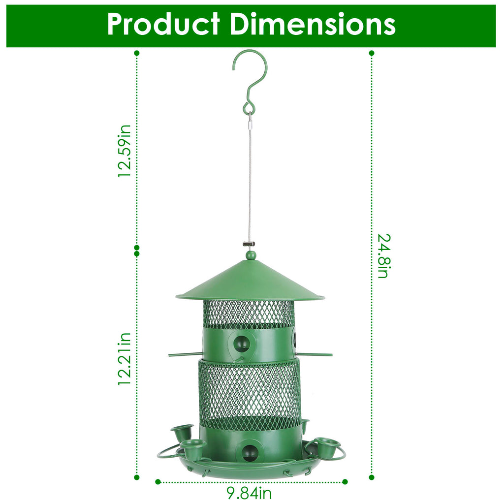1Pc Wild Bird Feeder Squirrel-Proof Chew-Proof Metal Bird Seed Feeder Outdoor Hanging Bird