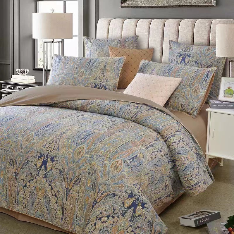 60S Pure Satin Tissu de literie de coton à longue distance Tissu imprimé extra-large