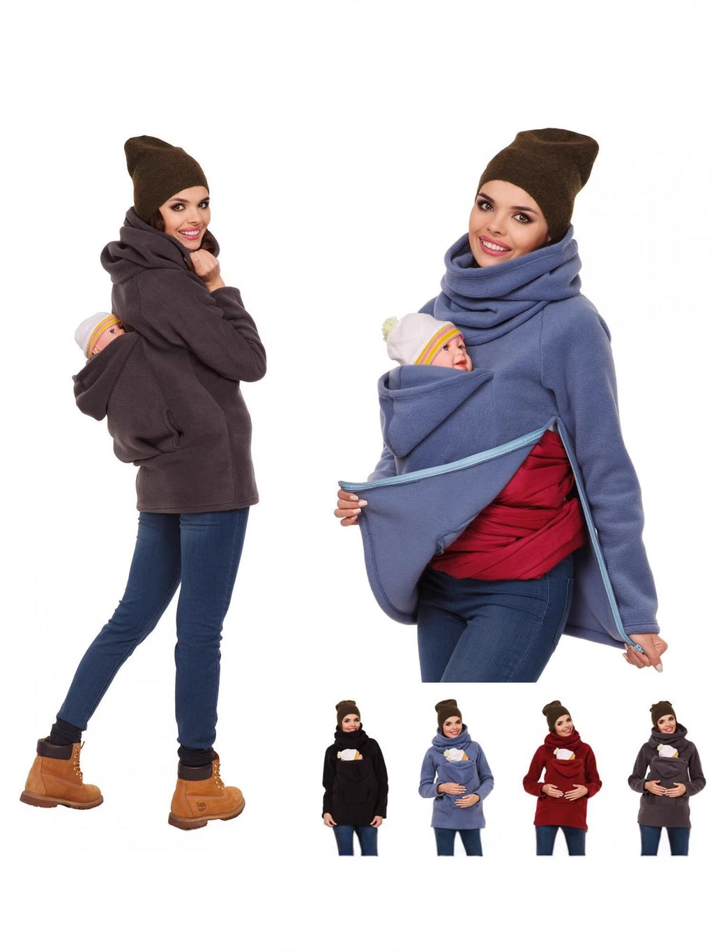 Aliexpress Amazon Femmes Automne et hiver Multifonctionnel Sweatshirt Kangaroo Vêtements de dessus