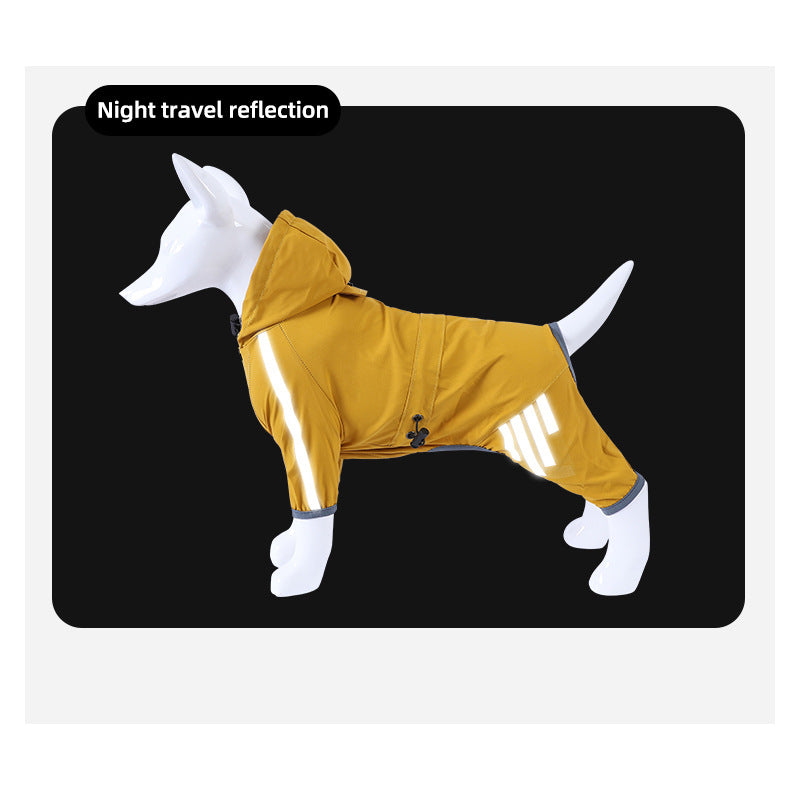 Imperméable imperméable à quatre pattes pour chiens Petit chien Vêtements de sortie Tractable Waterpr