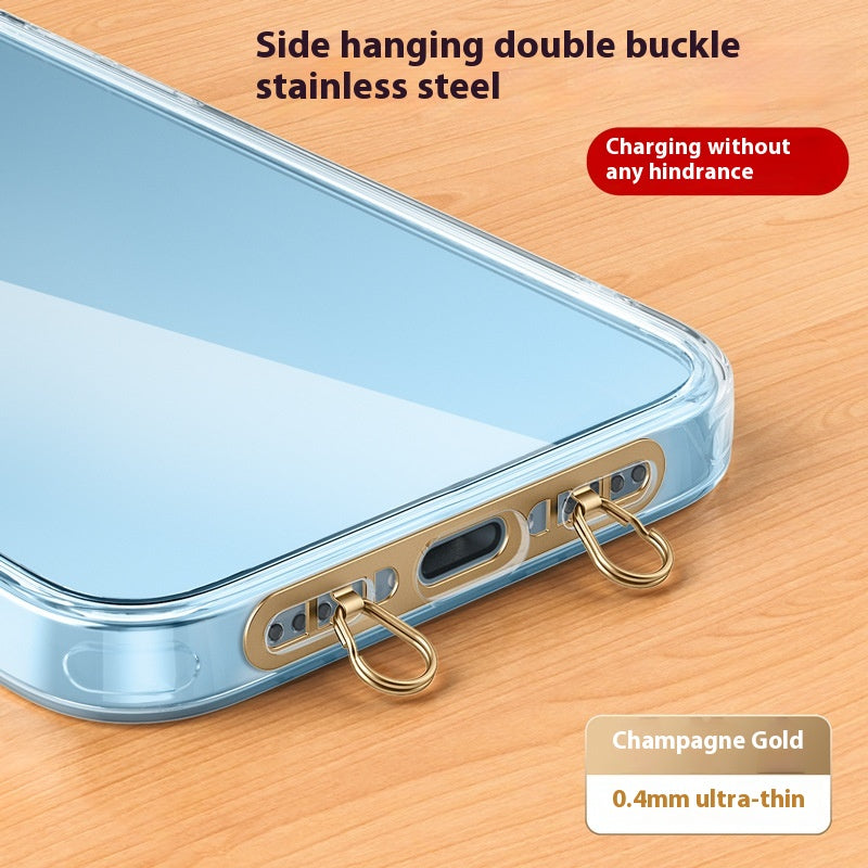 Téléphone mobile Lanyard Acier inoxydable côté suspension Clip anti-perte joint double boucle