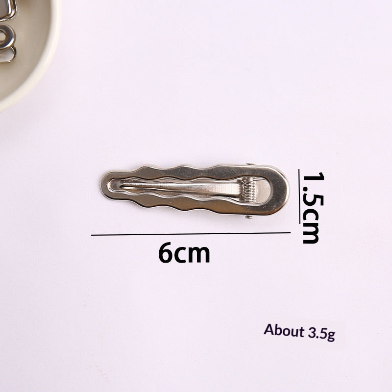 Simple métal argenté cheveux clip style latéral