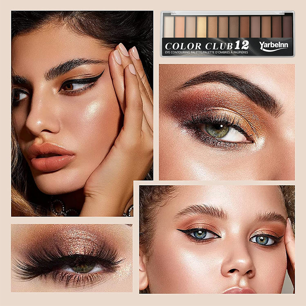 12 nuances Matte Cement foncé Smoky Eyeshadow Palette
