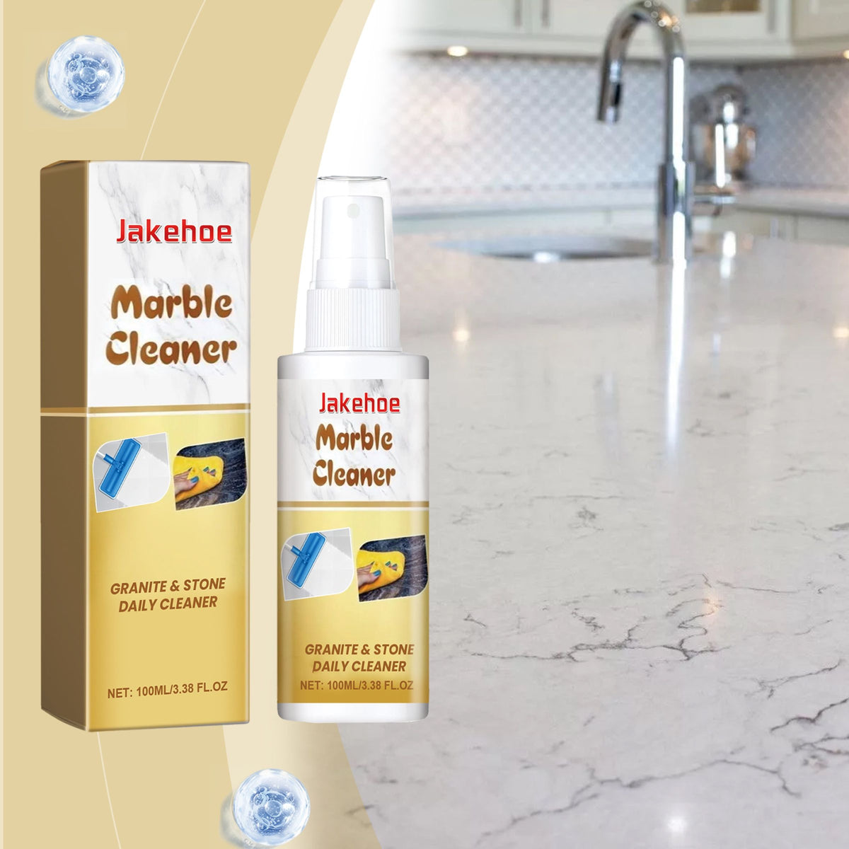 JAKEHOE Nettoyant de surface en marbre