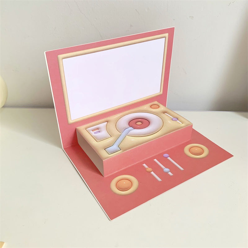 Phonograph cadeau d'anniversaire Cartes de voeux stéréoscopiques créatives