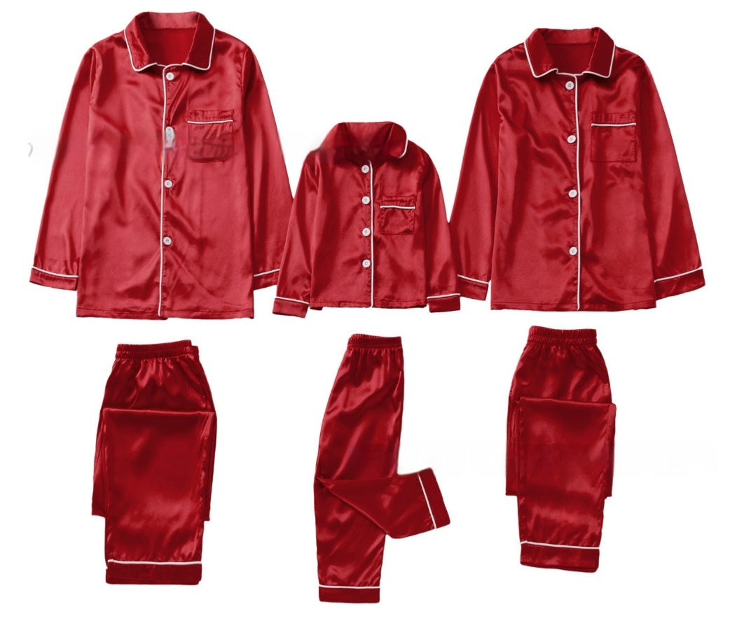 Children's long-sleeved silk pajamas