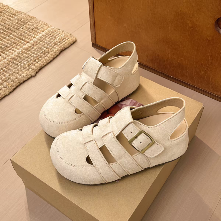 Sandales d'orteil fermé style forêt vintage pour les femmes