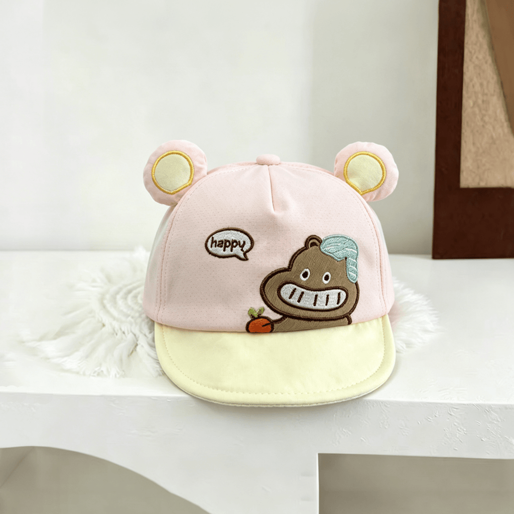 Caricature ronde en trois dimensions Bébé Hippopotamus Casquette de baseball souple Brimmed avec Lette